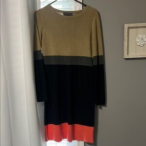 Colorblock Long Sleeve Dress